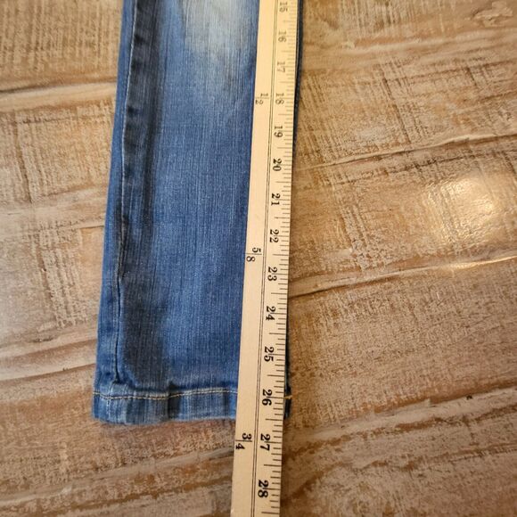 Lucky Brand Girls Jeans Sz 14 Zoe Jegging Style Distressed Stretch Patch Work - Picture 7 of 12